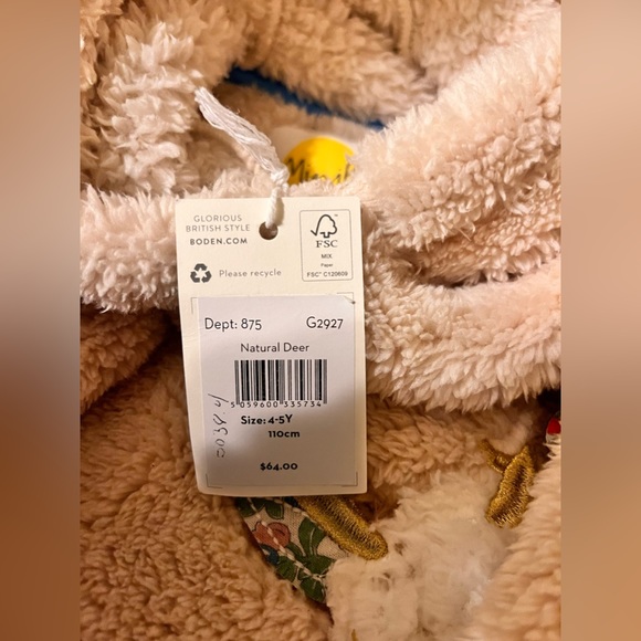 NWT mini boden deer sweatshirt with pockets - Picture 7 of 10